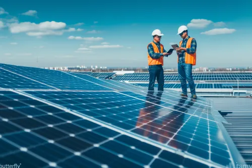 Schéma comparant le rendement des panneaux photovoltaïques orientés est-ouest et plein sud sur une maison