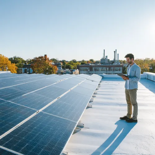 Toiture résidentielle équipée de panneaux solaires, orientés de manière optimale pour maximiser la production d’énergie