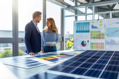 Schéma explicatif montrant les étapes clés pour comprendre les bases du dimensionnement d’une installation solaire photovoltaïque résidentielle